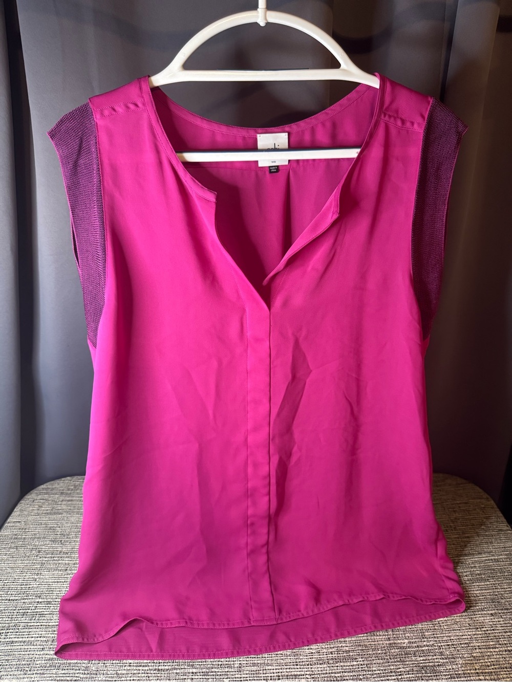 CAbi Hot Pink Sleeveless V-Neck Blouse